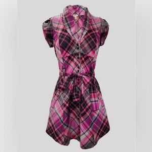 Ted Baker Korros Plaid Button-Front Mini Dress